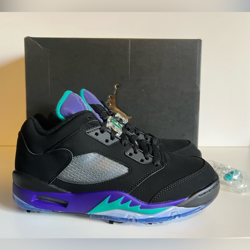 Jordan 5 Grape Black and Purple Men's Golf Shoes